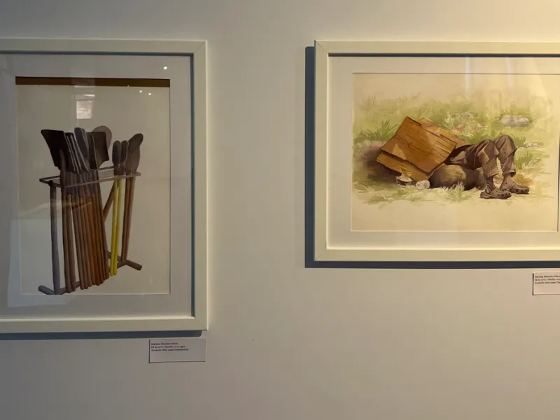 Estudiantes de Artes Visuales exploraron la memoria en la exposición 'Huellas entre lápiz y agua'